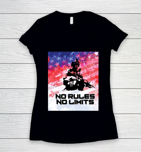 Veteran Shirt No Rules No Limits Proud Army National Guard Women's V-Neck T-Shirt