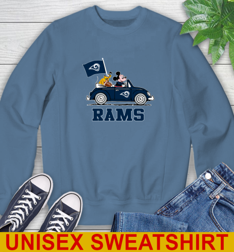 NFL Football Los Angeles Rams Pluto Mickey Driving Disney Shirt Sweatshirt 8
