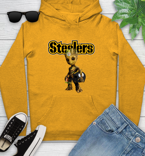 Pittsburgh Steelers NFL Football Groot Marvel Guardians Of The Galaxy Youth Hoodie 3