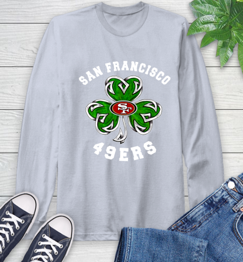NFL San Francisco 49ers Three Leaf Clover St Patrick's Day Football Sports Long Sleeve T-Shirt 6