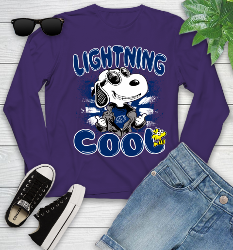 NHL Hockey Tampa Bay Lightning Cool Snoopy Shirt Youth Long Sleeve 4