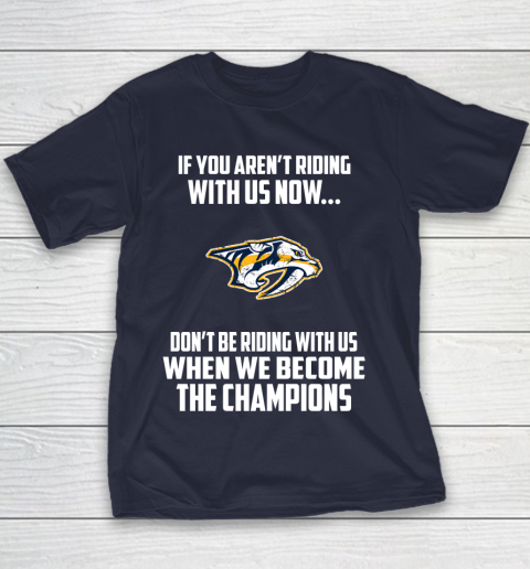 NHL Nashville Predators Hockey We Become The Champions Youth T-Shirt 2