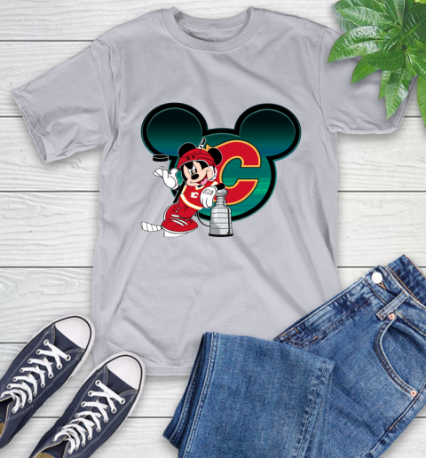 NHL Calgary Flames Stanley Cup Mickey Mouse Disney Hockey T Shirt T-Shirt 6
