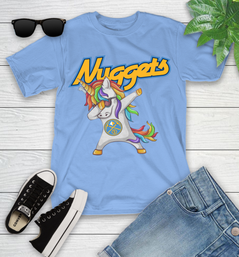 Denver Nuggets NBA Basketball Funny Unicorn Dabbing Sports Youth T-Shirt 11