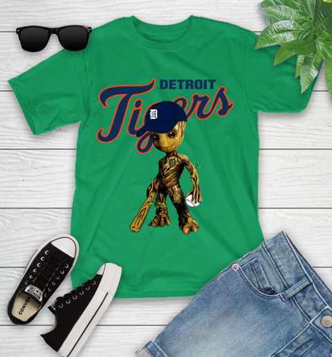 MLB Detroit Tigers Groot Guardians Of The Galaxy Baseball Youth T-Shirt 6