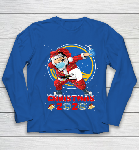 Golden State Warriors Funny Santa Claus Dabbing Christmas 2020 NBA Youth Long Sleeve 7