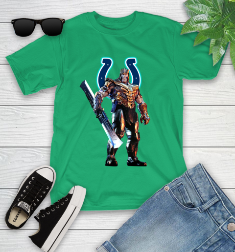 NFL Thanos Gauntlet Avengers Endgame Football Indianapolis Colts Youth T-Shirt 6