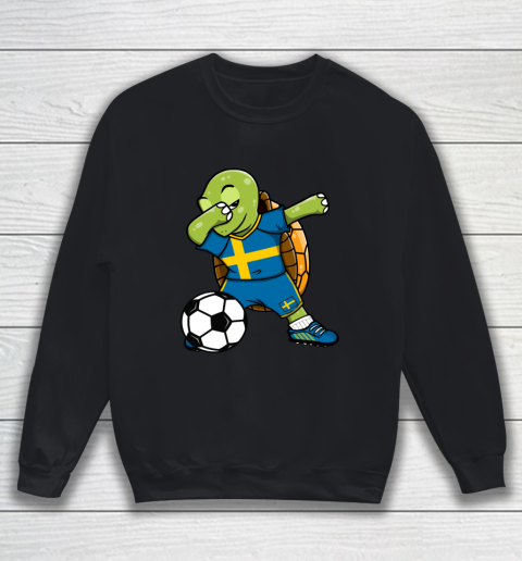 Dabbing Turtle Sweden Soccer Fans Jersey Swedish Football Sweatshirt