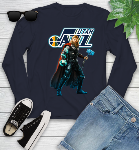 NBA Thor Avengers Endgame Basketball Utah Jazz Youth Long Sleeve 3