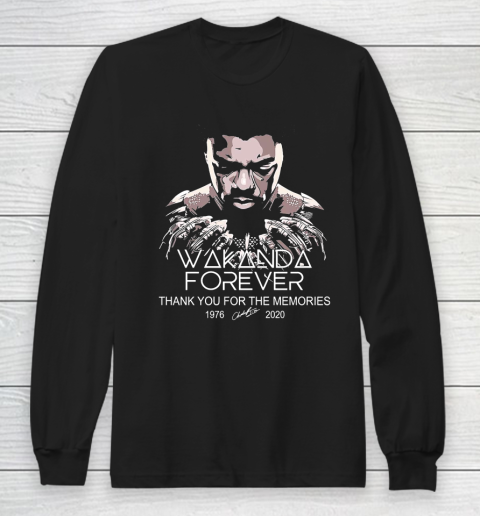 Rip Wakanda 1976 2020 forever thank you for the memories signature Long Sleeve T-Shirt