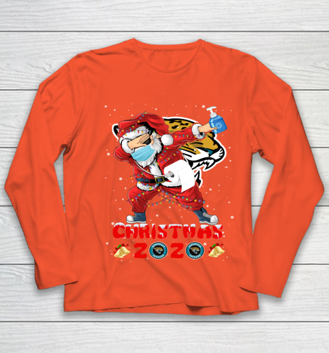 Jacksonville Jaguars Funny Santa Claus Dabbing Christmas 2020 NFL Youth Long Sleeve 3