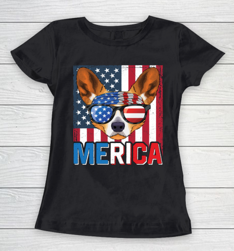 Independence Day Welsh Corgi Pembroke Merica 4th of July Dog American Puppy Women's T-Shirt