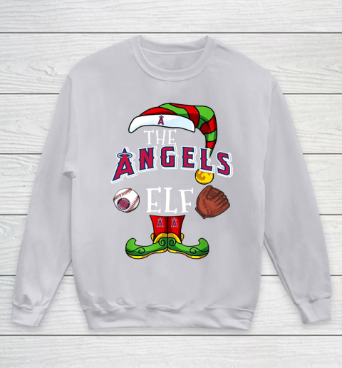 Los Angeles Angels Christmas ELF Funny MLB Youth Sweatshirt 3
