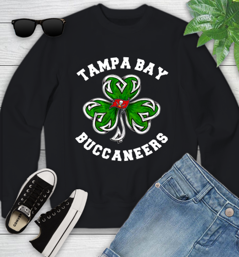 NFL Tampa Bay Buccaneers Three Leaf Clover St Patrick's Day Football Sports Youth Sweatshirt