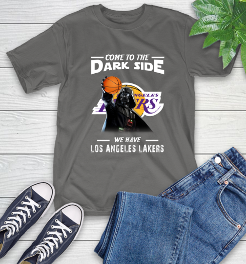 NBA Come To The Dark Side We Have Los Angeles Lakers Star Wars Darth Vader Basketball T-Shirt 10