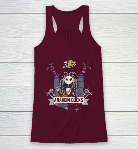 NHL Anaheim Ducks Hockey Jack Skellington Halloween Racerback Tank 2