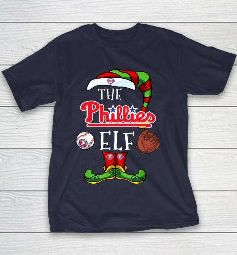 Philadelphia Phillies Christmas ELF Funny MLB Youth T-Shirt 2