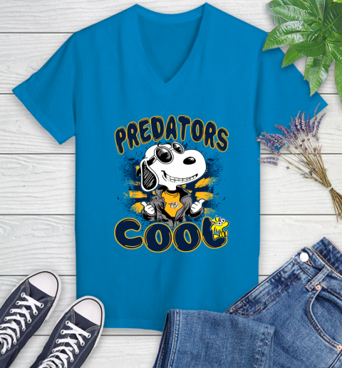NHL Hockey Nashville Predators Cool Snoopy Shirt Women's V-Neck T-Shirt 6 NHL Hockey Nashville Predators Cool Snoopy Shirt Women's V-Neck T-Shirt - Image 6