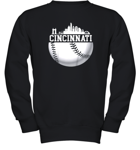 Vintage Downtown Cincinnati Shirt Baseball Retro Ohio State Youth Sweatshirt