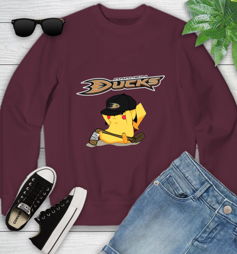 NHL Pikachu Hockey Sports Anaheim Ducks Youth Sweatshirt 5