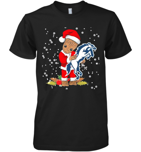 Santa Baby Groot Hug Indianapolis Colts Christmas Premium Men's T-Shirt
