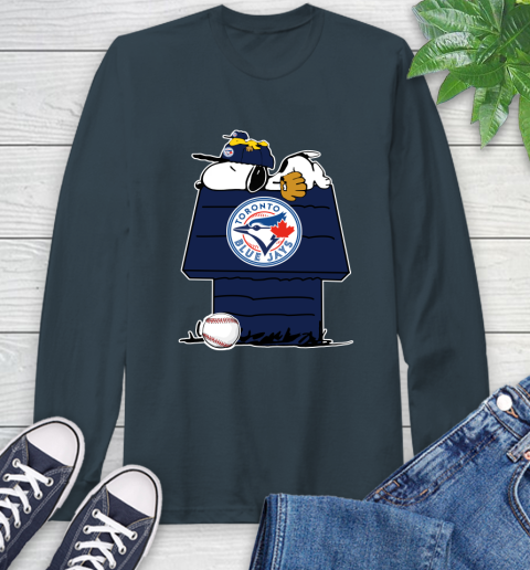 MLB Toronto Blue Jays Snoopy Woodstock The Peanuts Movie Baseball T Shirt Long Sleeve T-Shirt 8