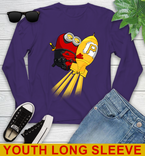 MLB Baseball Pittsburgh Pirates Deadpool Minion Marvel Shirt Youth Long Sleeve 4