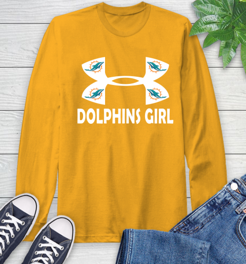 NFL Miami Dolphins Girl Under Armour Football Sports Long Sleeve T-Shirt 2