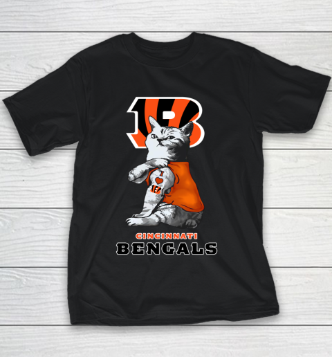 NFL Football My Cat Loves Cincinnati Bengals Youth T-Shirt