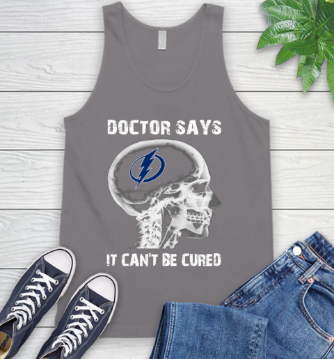 NHL Tampa Bay Lightning Hockey Skull It Can't Be Cured Shirt Tank Top 6