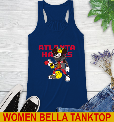 Atlanta Hawks NBA Basketball Mickey Peace Sign Sports Racerback Tank 9
