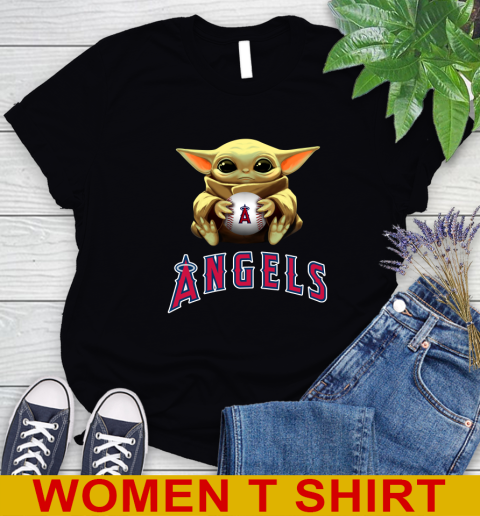 MLB Baseball Los Angeles Angels Star Wars Baby Yoda Shirt 90