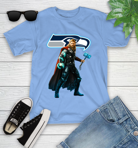 NFL Thor Avengers Endgame Football Seattle Seahawks Youth T-Shirt 11