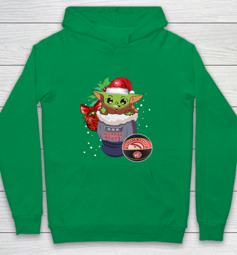 Atlanta Hawks Christmas Baby Yoda Star Wars Funny Happy NBA Youth Hoodie 6