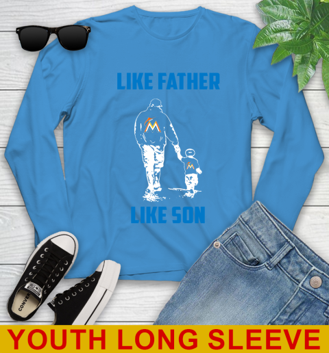 Miami Marlins MLB Baseball Like Father Like Son Sports Youth Long Sleeve 8