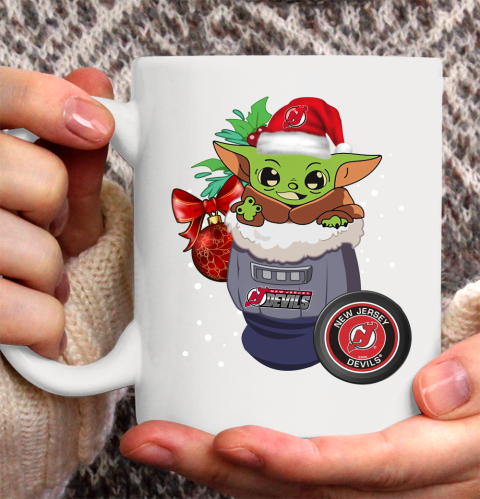 New Jersey Devils Christmas Baby Yoda Star Wars Funny Happy NHL Ceramic Mug 11oz 4