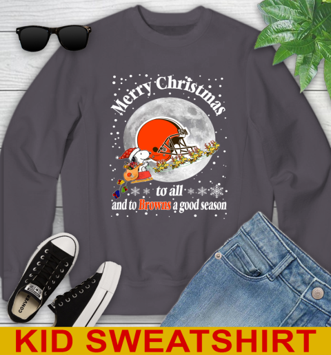 Cleveland Browns Merry Christmas To All And To Browns A Good Season NFL Football Sports Youth Sweatshirt 5
