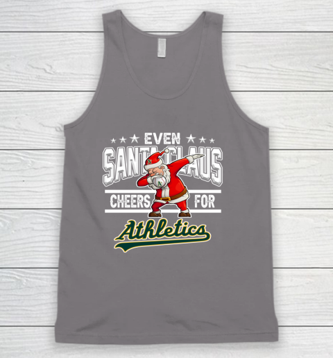 Oakland Athletics Even Santa Claus Cheers For Christmas MLB Tank Top 6