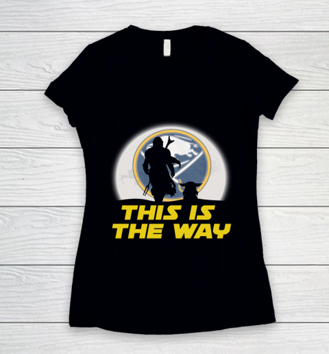 Buffalo Sabres NHL Ice Hockey Star Wars Yoda And Mandalorian This Is The Way Women's V-Neck T-Shirt