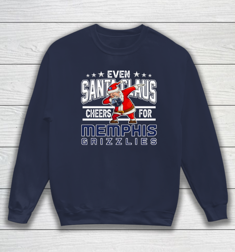 Memphis Grizzlies Even Santa Claus Cheers For Christmas NBA Sweatshirt 2