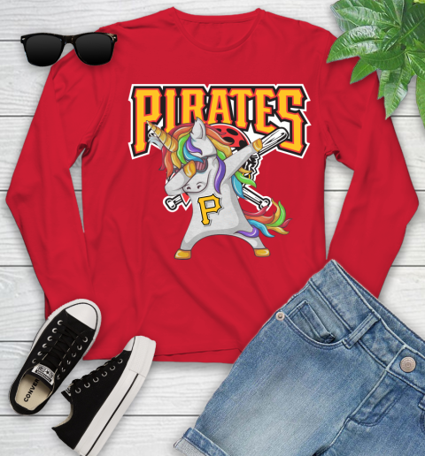 Pittsburgh Pirates MLB Baseball Funny Unicorn Dabbing Sports Youth Long Sleeve 11