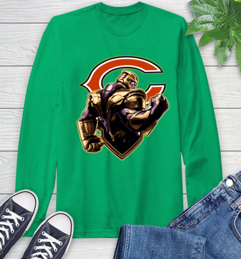 NFL Thanos Avengers Endgame Football Sports Chicago Bears Long Sleeve T-Shirt 7
