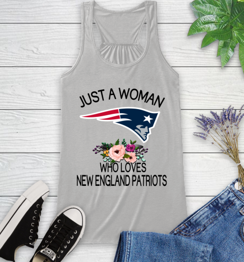 NFL Just A Woman Who Loves New England Patriots Football Sports Racerback Tank