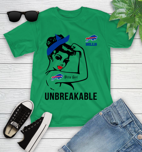 NFL Buffalo Bills Girl Unbreakable Football Sports Youth T-Shirt 3