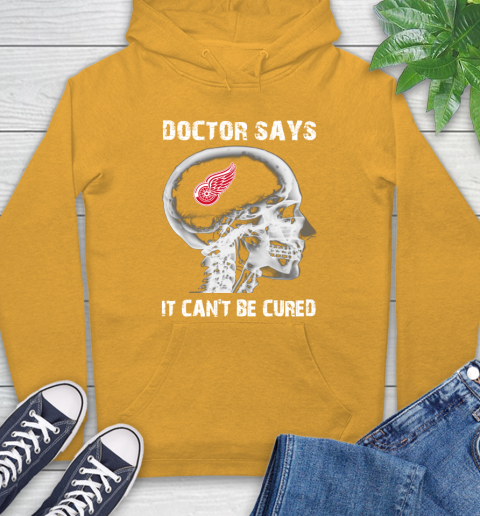 NHL Detroit Red Wings Hockey Skull It Can't Be Cured Shirt Hoodie 2