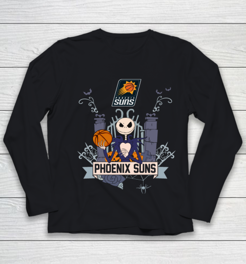 NBA Phoenix Suns Basketball Jack Skellington Halloween Youth Long Sleeve