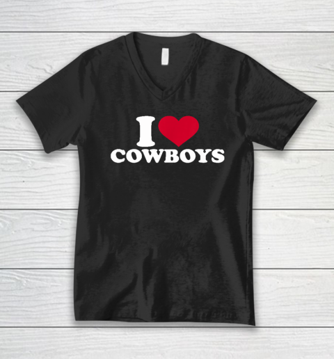 I Love Cowboys V-Neck T-Shirt