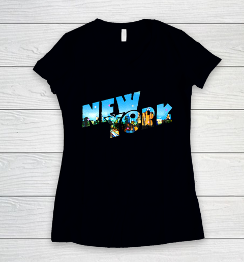 New York Women's V-Neck T-Shirt