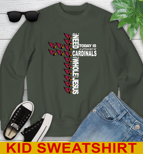 NFL All I Need Today Is A Little Bit Of Arizona Cardinals Shirt Youth Sweatshirt 8