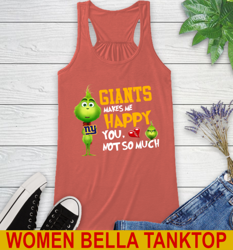 NFL New York Giants Makes Me Happy You Not So Much Grinch Football Sports Racerback Tank 3